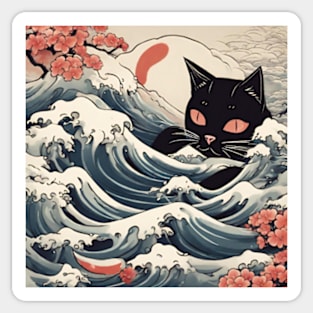 black cat god of japan Sticker